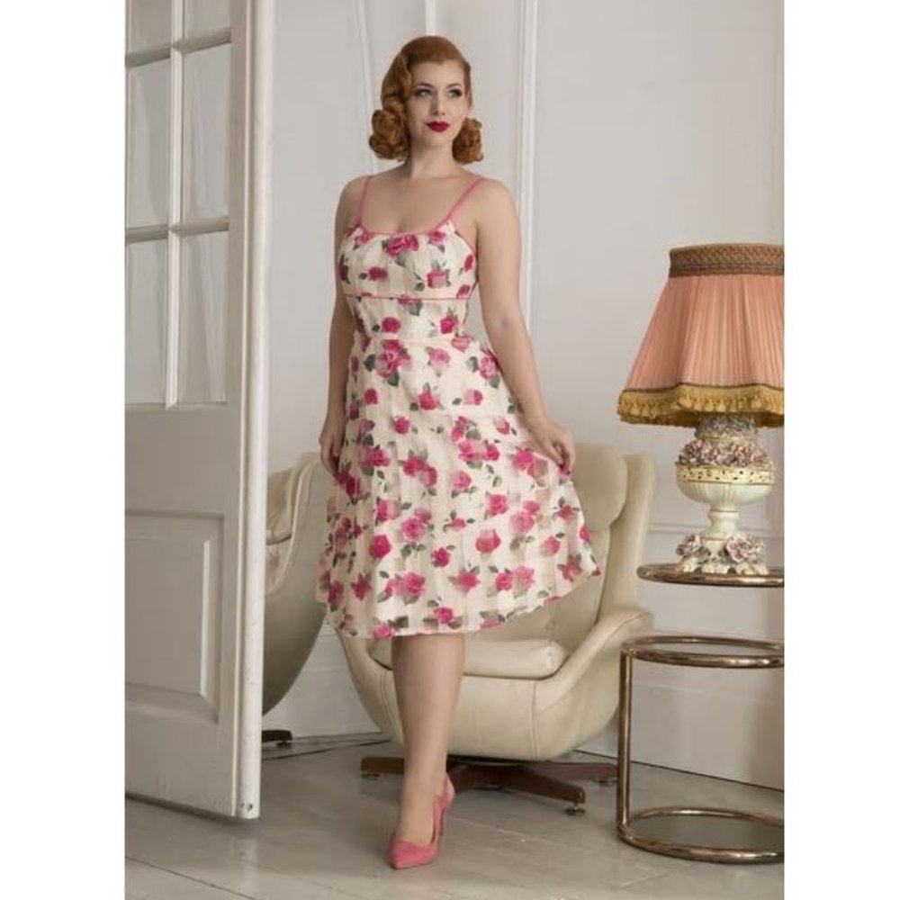 NWOT Tabitha Floral Organza Flare Dress
